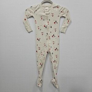 Hanna Andersson Toddler Santa Gnomes Christmas Winter Zipper‎ Pajamas Size 3T